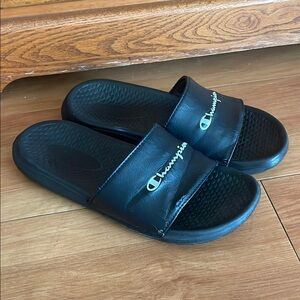 Champion Black Slide Sandals